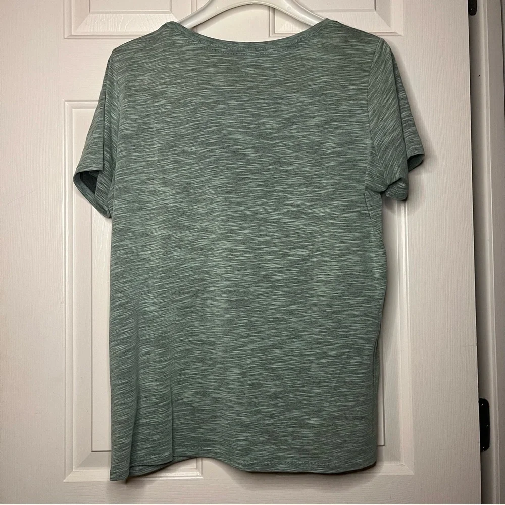 Nike Women's Heather Green Swoosh Dr-Fit Short Sleeve Tee Athletic Wear Large